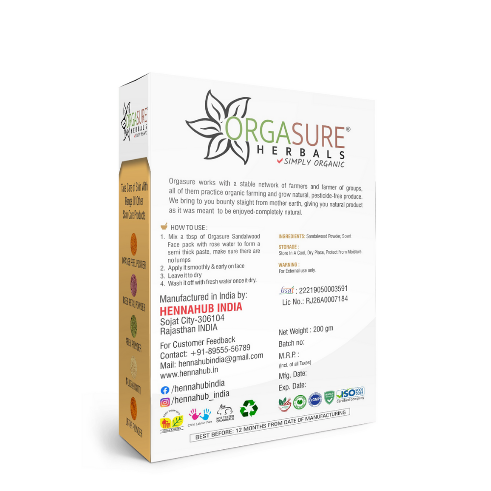Natural Sandalwood Powder for Face and Skin Care 200gm - hennahubstore Natural Sandalwood Powder for Face and Skin Care 200gm - hennahubstore