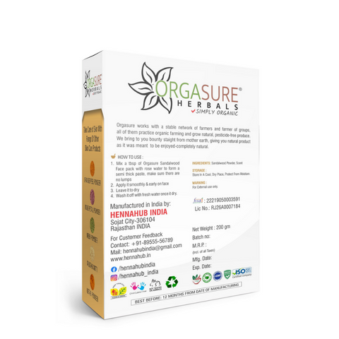 Natural Sandalwood Powder for Face and Skin Care 200gm - hennahubstore Natural Sandalwood Powder for Face and Skin Care 200gm - hennahubstore
