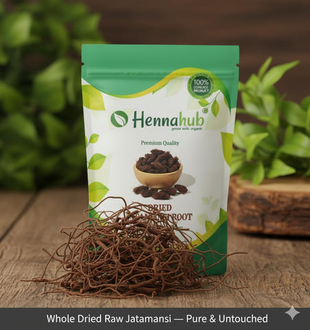 Hennahub Whole Dried Raw Jatamansi Roots (Sabut) 100gm Pack | 100% Natural Spikenard Root | Ayurvedic Herb for Stress Relief, Hair Growth & Sleep Support