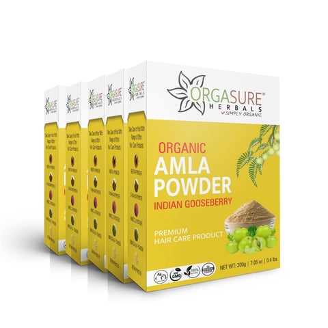 ORGASURE Organic Amla Powder for Hair care (Indiangoosebery ) | 1 kg (200 gm * 5)