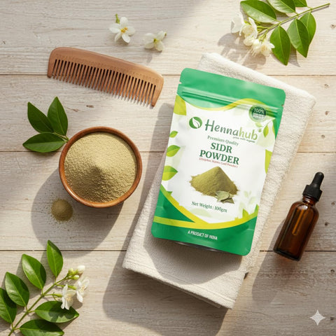 Hennahub Sidr Powder for Hair Care 100gm Pack | Pure Ziziphus Spina-Christi Leaf Powder | Natural Cleanser, Conditioning Herb & Herbal Shampoo Alternative