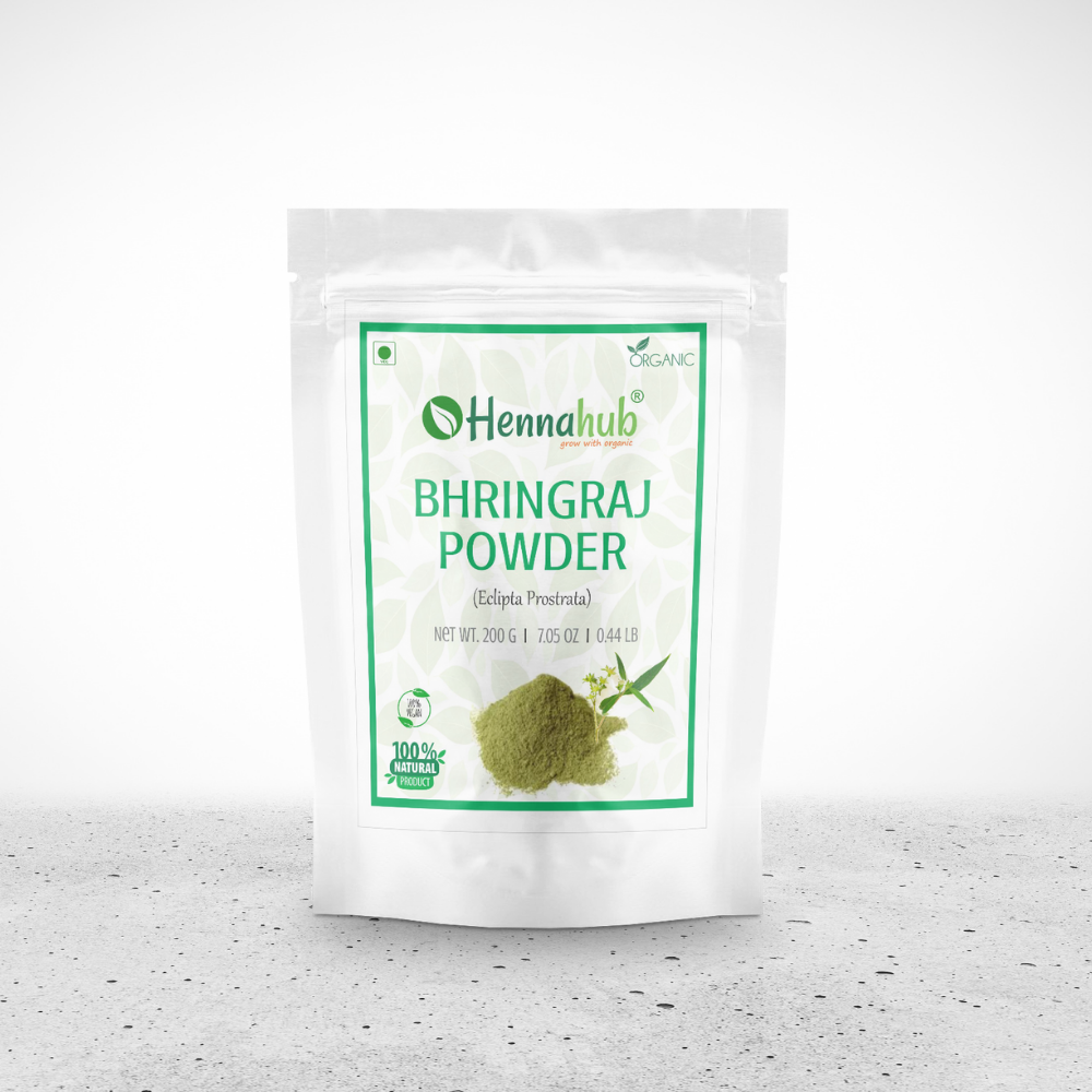 Organic Bhringraj Powder for Hair care, 200gm - hennahubstore