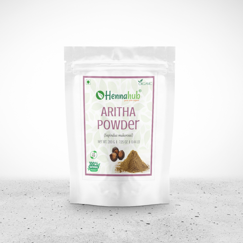 Organic Aritha Powder for Hair 200 gm (Reetha/Soapnut Powder) - hennahubstore