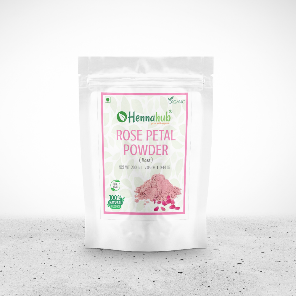 Organic Rose Petals Powder for face, 200gm - hennahubstore