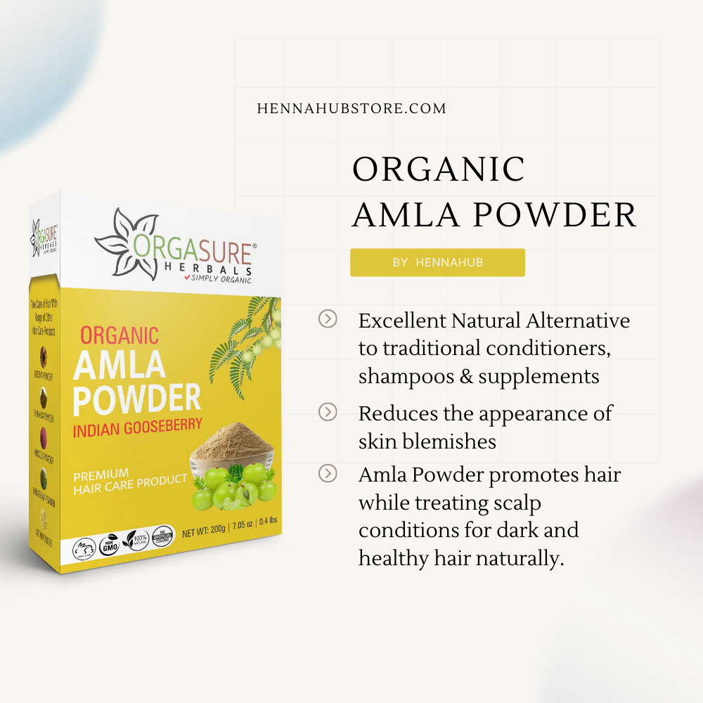 Organic Amla Powder for Hair care 200gm - hennahubstore